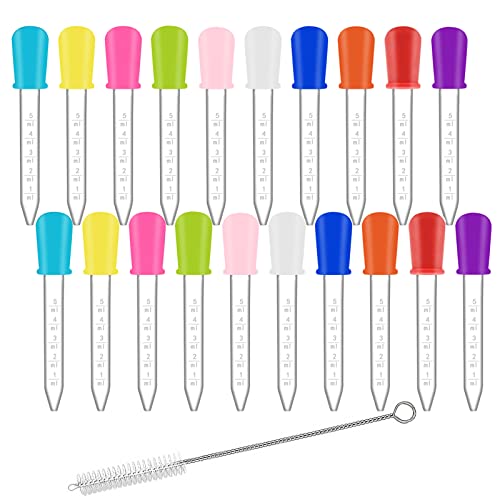 5ml Clear Eye Dropper Pipette Droppers 20 Pack - color: 20-multicolor