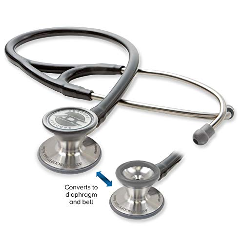 ADC Adscope 601 Convertible Cardiology Stethoscope, AFD Tunable Technology - color: Metallic Gray