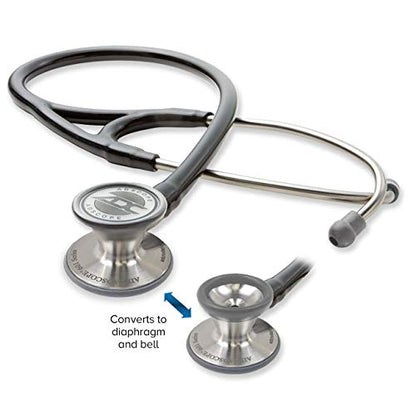 ADC Adscope 601 Convertible Cardiology Stethoscope, AFD Tunable Technology - color: Metallic Gray