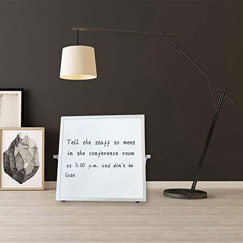 VIZ-PRO Small Desktop Dry Erase White Board with Stand, 10 x 10 Inches - size: 10"W x 10"H
