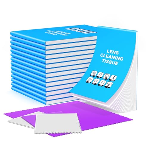 4 Premium Cleaning Cloth and 700 Sheets Lens Cleaning Tissue Paper - color: White-purple