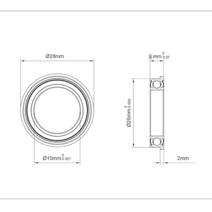 5PCS F6000ZZ Flange Ball Bearing, 10x26x8mm - size: F6000ZZ Size10×26×8mm