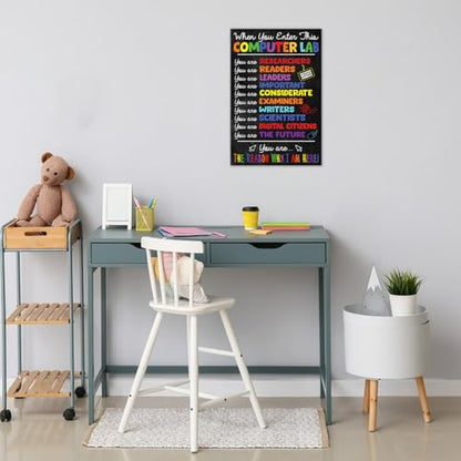 When You Enter Computer Class Poster, 16x24, Classroom Decor, No Frame - color: PC3