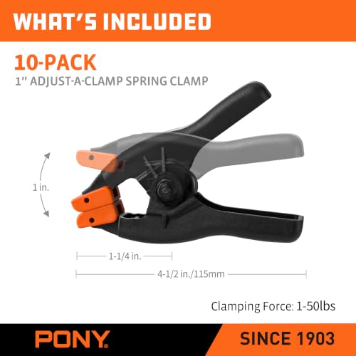 PONY 4-1/2" ADJUST-A-CLAMP Spring Clamp Set, 10-Piece