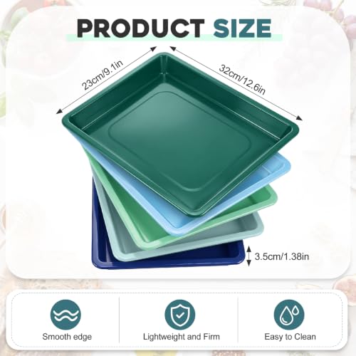 Ziliny 30 Pcs Plastic Serving Tray Cafeteria Art Trays,Morandi Color - color: Morandi Color