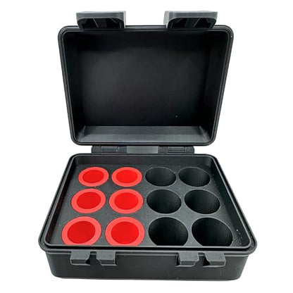 Vial Storage Case Organizer – 12 Slot, Fits 3mL 5mL 10mL Vials – TRT HRT Peptide Insulin Medication Holder – Compact Travel Case with Adapters
