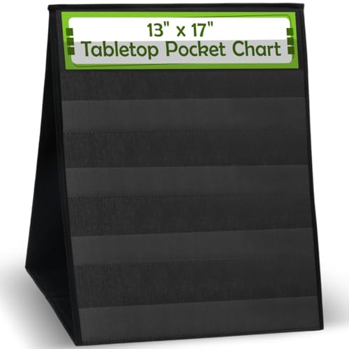 Essex Wares- Tabletop Pocket Chart Stand, 13" Wide x 17" Tall, Black