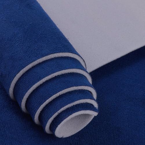 Blue Suede Headliner Fabric - 96" L × 60" W Auto Head Liners, Fabric Tube Packaging with Foam Backing for Cars, Trucks, SUVs, RVs, Boats - Home Repair/DIY Headliner Material - color: Blue, size: 96"L×60"W