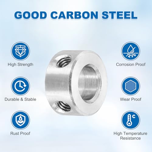 MECCANIXITY 4Pcs Shaft Collars 8mm Bore 2 Screw 16mm OD 8mm Thick - size: 8mm ID 16mm OD 8mm H with 2 Screw