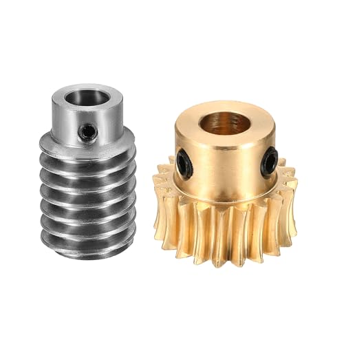 uxcell Worm Gear Set Right Rotation 20T 1 Module 20:1 Reduction Rate - size: Gear-8mm, Worm-8mm Bore, style: 1M-20T