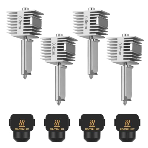 A1/A1 Mini/A2L Quick-Swap Hotend Hardened Steel Nozzle-(0.2+0.4+0.6+0.8mm) - size: 4PCS 0.2+0.4+0.6+0.8MM Hardened Steel Nozzle