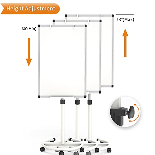 VIZ-PRO ECO Magnetic Mobile Whiteboard, 36 X 24 Inches, Easel Flipchart Stand Rolling Dry Erase Board with Paper Pads - color: White, size: 36 X 24 Inches