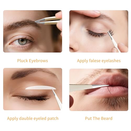 MGER Pointed Tweezers for Women Facial Hair, Tweezers for Hair Removal