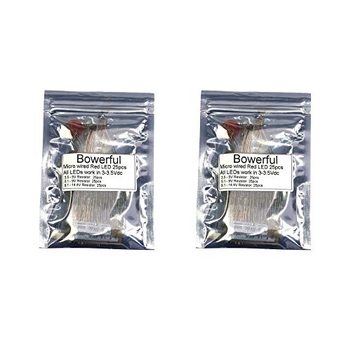 50pcs Pre-soldered Micro Litz Wired Leads Red SMD Led 0603 + Muti-Resistor NEW - color: (4)Red, size: 50pcs