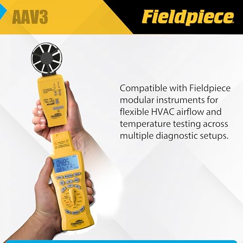 Fieldpiece AAV3 Air Velocity and Temperature Accessory Head for HVAC Testing - Airflow Measurement, CFM Estimation, Anemometer Head with Real-Time & Average Readings