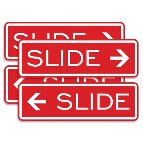 Classic Slide Door Sign -Red - Small (2 Sets - 4 Signs) - color: Red, size: 4" x 1.25" - Small (2 Pack)
