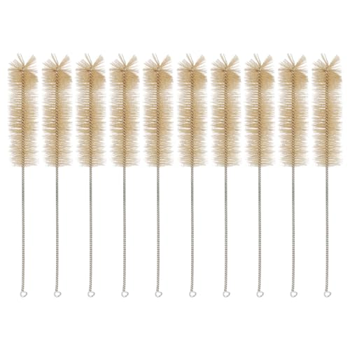 FunChem Test Tube Brush Set of 10, Large Size with Soft Bristles for Laboratory Glassware, Flasks, Beakers & Hard-to-Reach Tubes