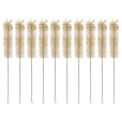 FunChem Test Tube Brush Set of 10, Large Size with Soft Bristles for Laboratory Glassware, Flasks, Beakers & Hard-to-Reach Tubes
