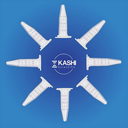 Kashi Scientific 0.5mL Clear Snap Cap Microcentrifuge Tube with Graduation, Lab Grade Polypropylene Plastic [0.5mL, 1000] - size: 0.5mL