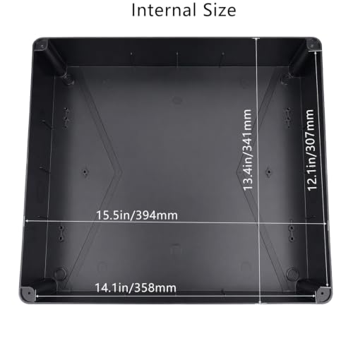 Outdoor Waterproof Box,Junction Box Reserved Holes IP65 ABS Plastic Electrical Boxes Power Cord Enclosure Project Box Black15.7 x 13.8 x 4.7 inch(400x350x120mm) - size: 15.7" x 13.8" x 4.7"