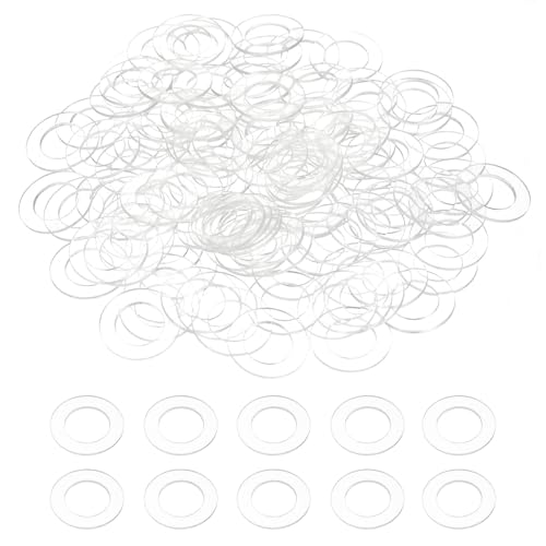 uxcell 120 Pcs M12 PVC Flat Washers 12mm ID 20mm OD 1mm Thick Plain Washer Grommets Plastic Sheet Gasket Fastener Sealing Spacer Gasket Ring Water Hose Washers, Clear - size: M12x20mmx1mm