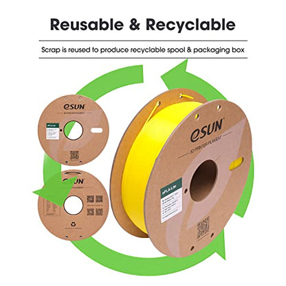 eSUN PLA Filament 1.75mm, High Toughness 3D Printer Filament Upgraded PLA Filament, Dimensional Accuracy +/- 0.03mm, 1KG Cardboard Spool (2.2 LBS) 3D Printing Filament for 3D Printers, Yellow - color: Yellow, size: PLA 1.75MM - 1KG