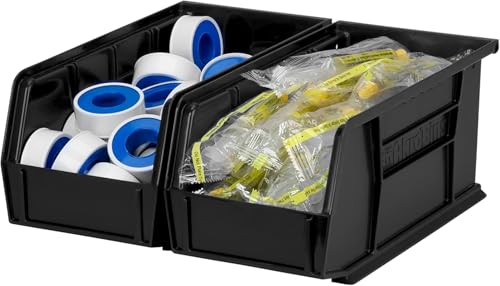Akro-Mils 30230 AkroBins Plastic Storage Bins, 11"x5"x5", Black, 12-Pack - color: Black