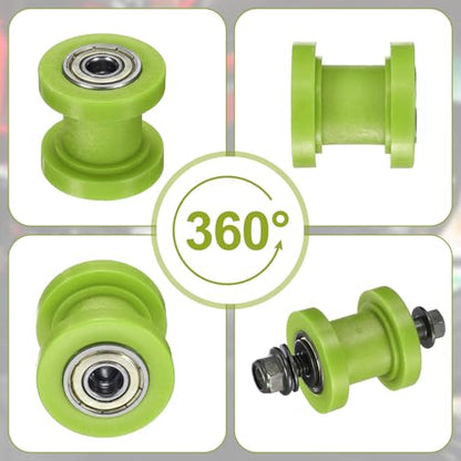 PATIKIL 8mm Grooved Roller Pulley Tensioner Chain Roller Pulley Mini Green - color: Green