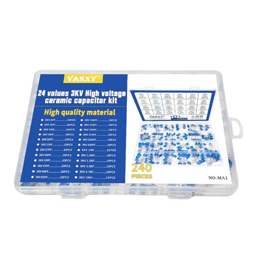 24Values 3KV 5pF to 10nF High Voltage DIP Ceramic Disc Capacitor Kit