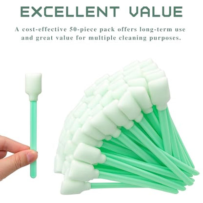 50PCS Foam Cleaning Swabs – Anti-Static Lint-Free Applicators for Printers, Cameras, Optical Lenses & Electronic Equipment