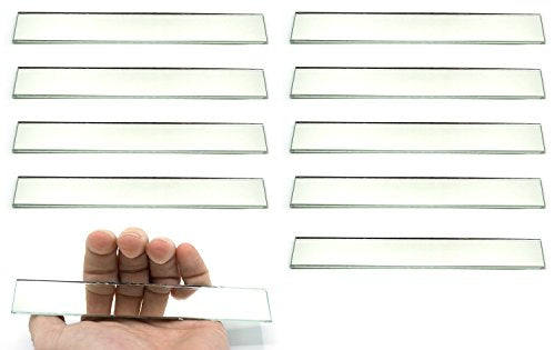 EISCO 10 Pack Rectangular Plano Glass Mirror, 6" x 1" - 2mm Thick Approx.