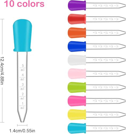 5ml Clear Eye Dropper Pipette Droppers 10 Pack - color: 10-multicolor