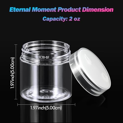 Eternal Moment 36 Pack 2 OZ Plastic Jars Clear Cosmetic Container with Lids - color: Clear Lid, size: 2 Ounce