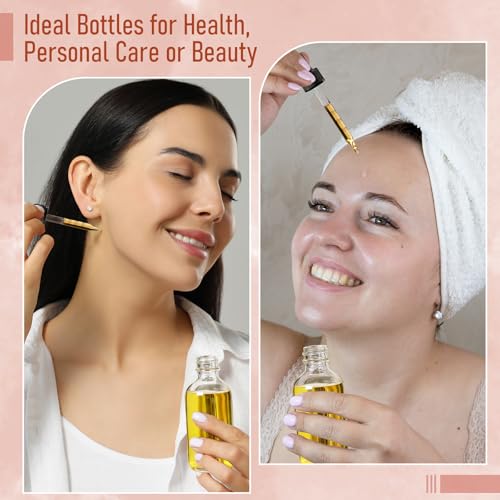 4 Pack 4oz Glass Dropper Bottles with Measured Dropper - 120ml Clear Tincture Bottles with Calibrated Glass Eye Droppers (1ml), Leakproof Essential Oil Bottle for Health, Personal Care & Beauty - color: Clear