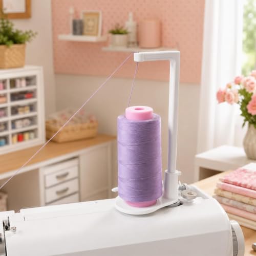 Large Capacity Thread Spool Stand, Thread Stand Spool Holder (White)