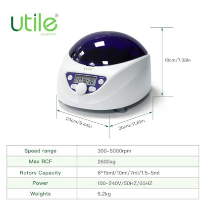 Utile PRP Benchtop Centrifuge Machine LCD Display for Laboratory School