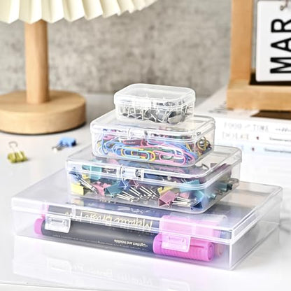 Clear Small Plastic Storage Containers with Lids, 24 Pack - size: 4 Size 24 Pcs