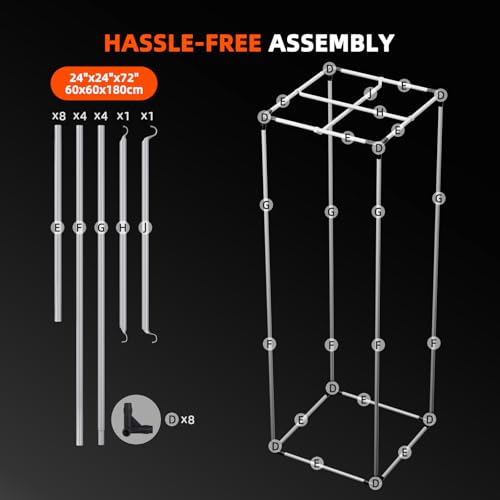 Spider Farmer 2x2x6 Grow Tent 24"x24"x72" for Indoor Plant Growing 2026 New - size: 24"x24"x72"