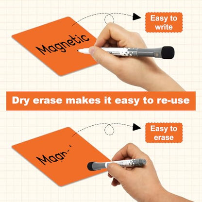 36Packs Reusable Magnetic Sticky Notes, 3" x 3" Dry Erase Magnets Labels, Widely Use to Post Notes for Whiteboard, Fridge, Locker, Cabinet, Door - Office & Classroom Supplies - style: 3x3, 36Pcs-Full Color
