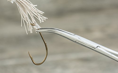 SE 5.5-Inch Stainless Steel Curved Forceps - Self-Locking, Serrated Tip for Precision Grip and Clamping - Perfect for Crafting, Fishing Tasks, Jewelry Making, and More! - - size: 5-1/2", style: Curved