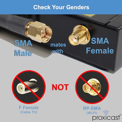 Proxicast 25 ft SMA Male to SMA Female 50 Ohm Low-Loss CFD240 Coax Cable - size: 25 ft, style: CFD240