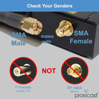 Proxicast 25 ft SMA Male to SMA Female 50 Ohm Low-Loss CFD240 Coax Cable - size: 25 ft, style: CFD240