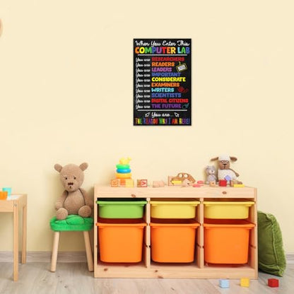 When You Enter Computer Class Poster, 16x24, Classroom Decor, No Frame - color: PC3