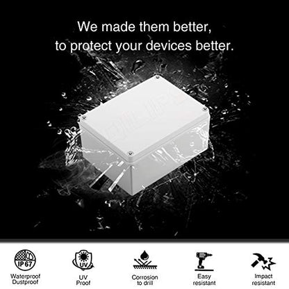 QILIPSU Outdoor Junction Box IP67 Waterproof Project Box ABS Plastic Weatherproof Electrical Enclosure Gray Cover (6.9"x4.9"x3.9") - color: Grey Cover, size: 6.9"x4.9"x3.9"