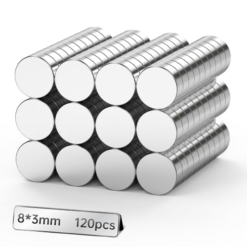 8x3mm Magnets for Crafts, 120PCS Small Strong Neodymium Magnets - size: 8x3mm 120PCS