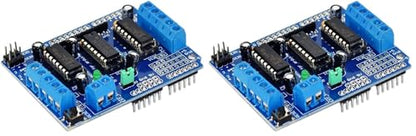 HiLetgo L293D DC Motor Drive Shield Stepper Motor Drive Shield Expansion Board for Arduino Duemilanove Raspberry Pi (Pack of 2) - size: Small (Pack of 2)