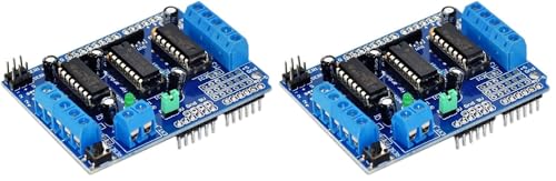 HiLetgo L293D DC Motor Drive Shield Stepper Motor Drive Shield Expansion Board for Arduino Duemilanove Raspberry Pi (Pack of 2) - size: Small (Pack of 2)