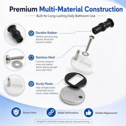 2 Sets Toilet Seat Fixing Screws and Hinges for Top Mount - size: 55mm/2.17inch