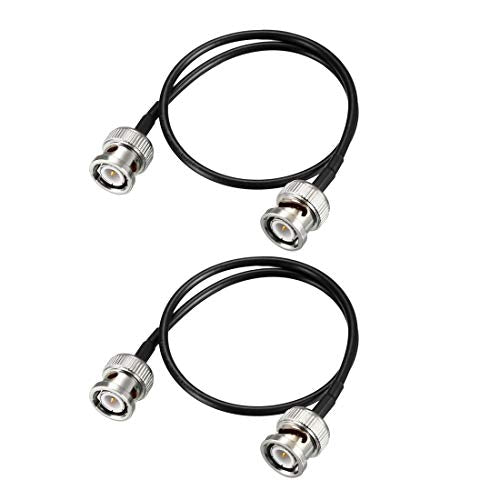 uxcell BNC Male to Male Coaxial Jumper Cable 50 ohm 12 inch RG174 2pcs - size: 12 Inch