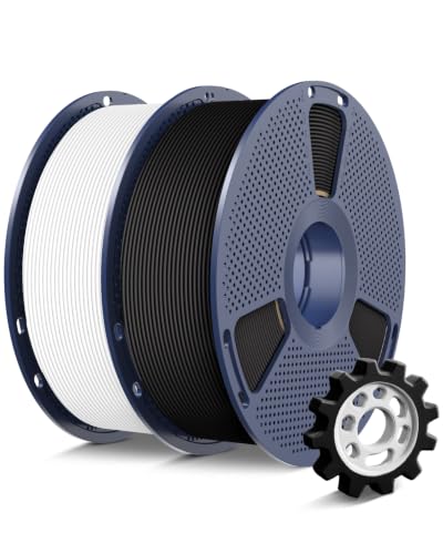 SUNLU High Speed PETG Filament 1.75mm, Black+White, 2kg Total, 2 Pack - color: 2kg Black+white, size: 2KG